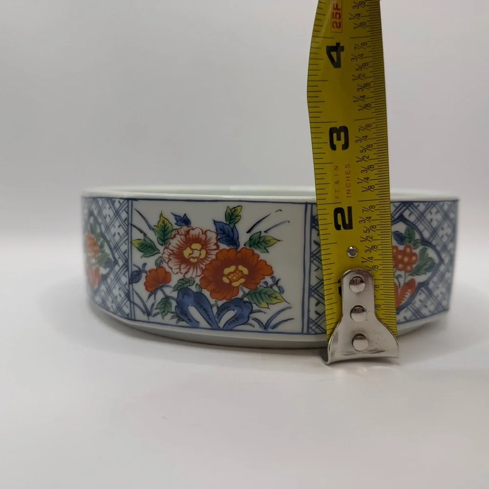 Vintage Japanese Porcelain Stackable Bowl Flowers Only One 7”